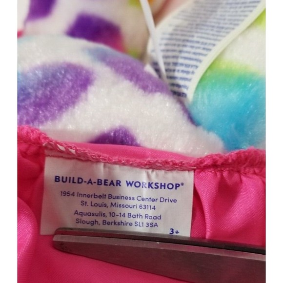 Build A Bear Workshop 17" Rainbow Leopard with Multi Color Hearts Stuffed Plush - Picture 8 of 12